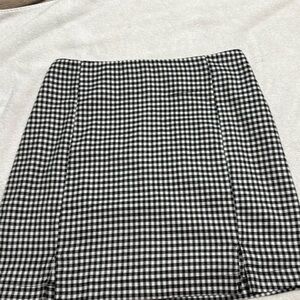 Black and white checkered skirt